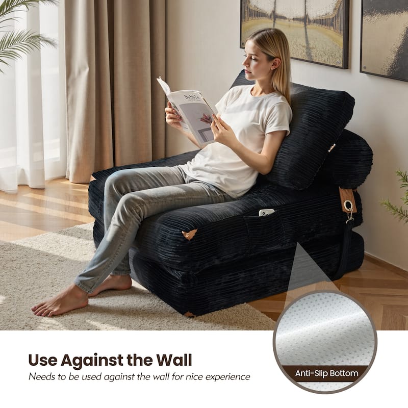 OVIOS Corduroy Foldable ​Compressed Sleeper Sofa