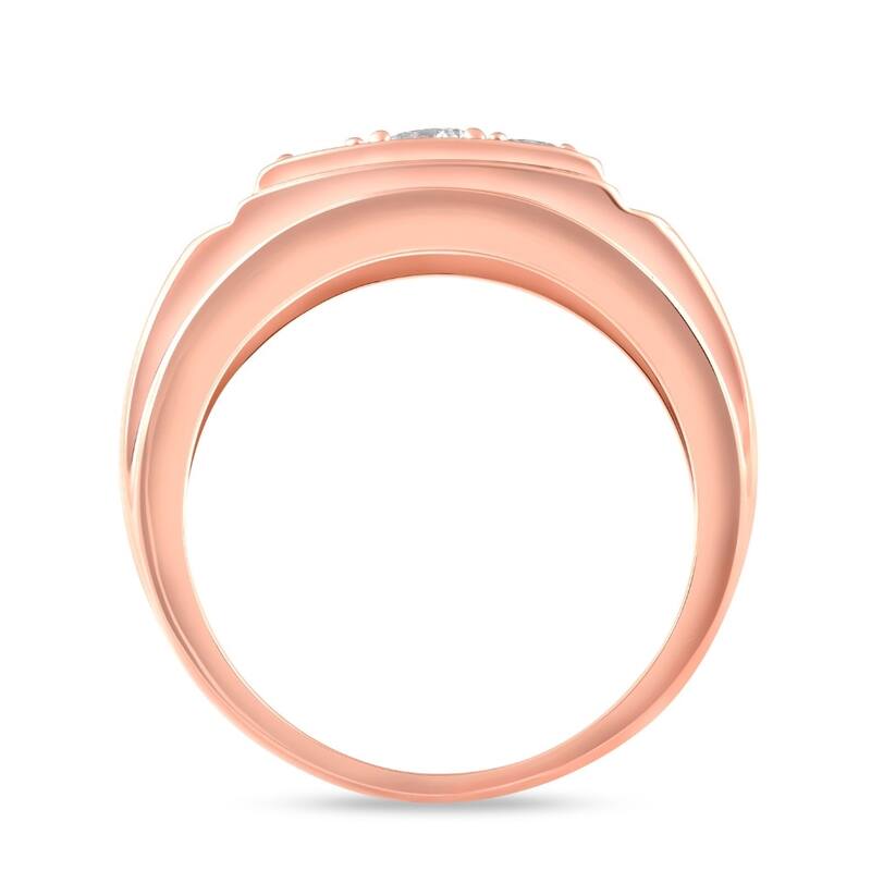 3/4Ct Men's 3 Stone Diamond Wedding Anniversary Ring in Gold Lab Grown