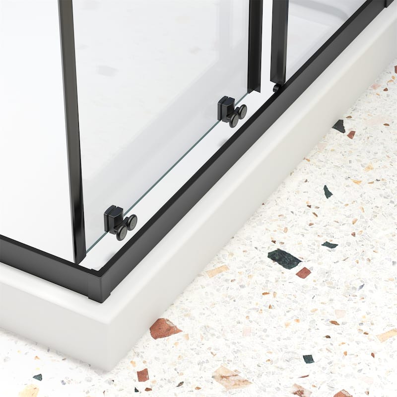 34.625"x72" Neo-Angle Pivot Shower Enclosure in Matte Black