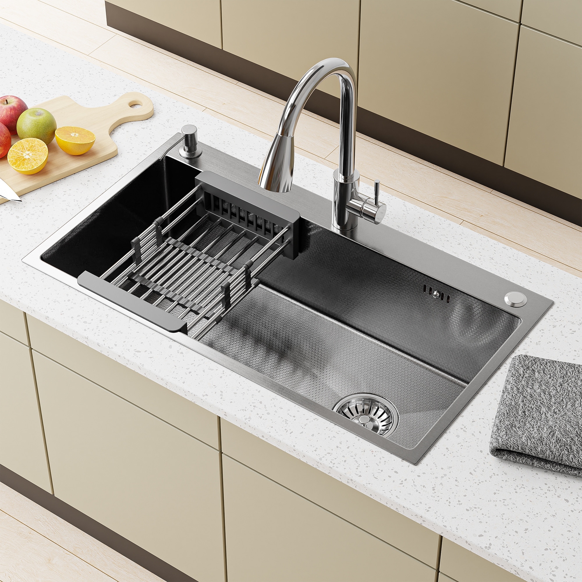 28"/30"/32" Stainless Steel Single Bowl Drop in Kitchen Sink