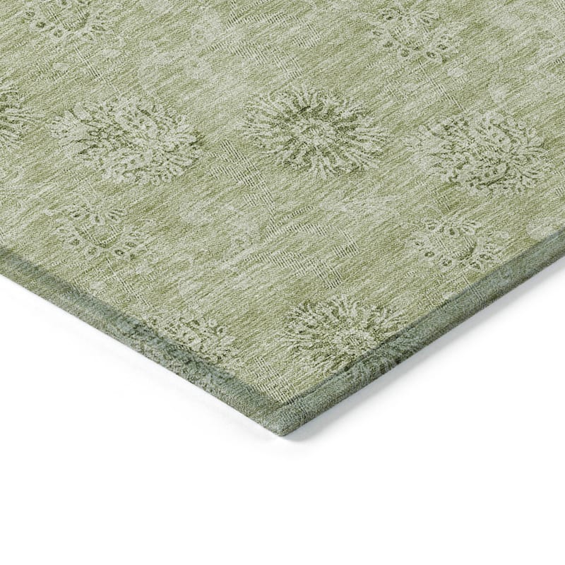 Machine Washable Indoor/ Outdoor Chantille Floral Burst Rug