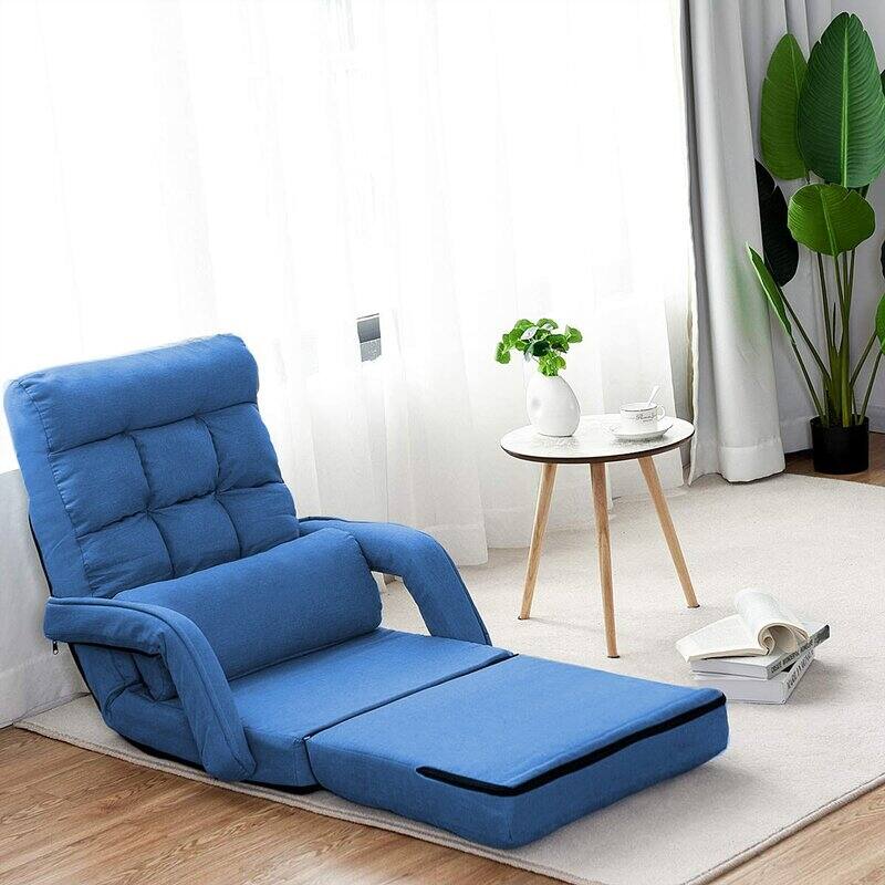 Adjustable 6-Position Floor Chair Folding Lazy Gaming Sofa,Indoor Chaise Lounge Sofa