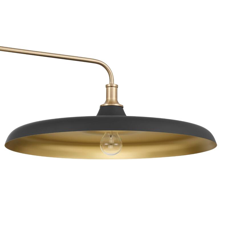 Hunter Moriso Matte Black and Modern Brass Pendant - Contemporary