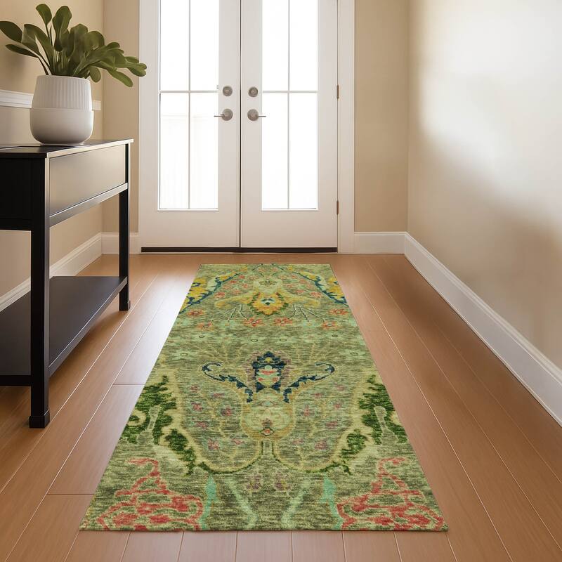 Premium Washable Super Soft Boho Chic Mayfield Rug - Green - 2'3" x 7'6"