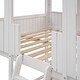 preview thumbnail 6 of 10, Full Over Full Wooden Bunk Bed House Kids Bed with Roof,Window,Guardrail,Ladder,Playhouse Inspired