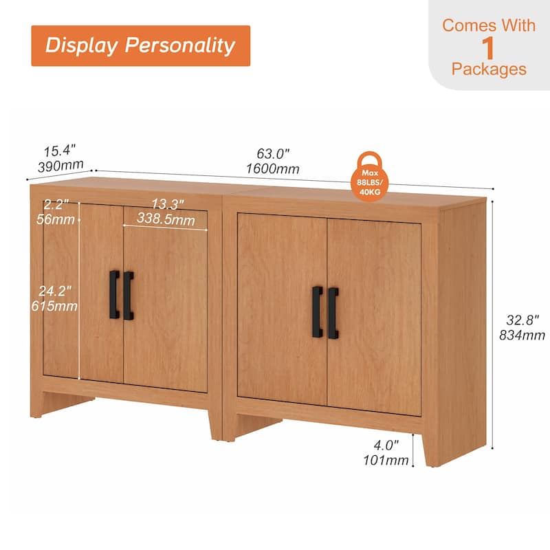 WAMPAT Farmhouse Buffet Cabinet , Versatile Sideboard for Kitchen, Dining & Living Room