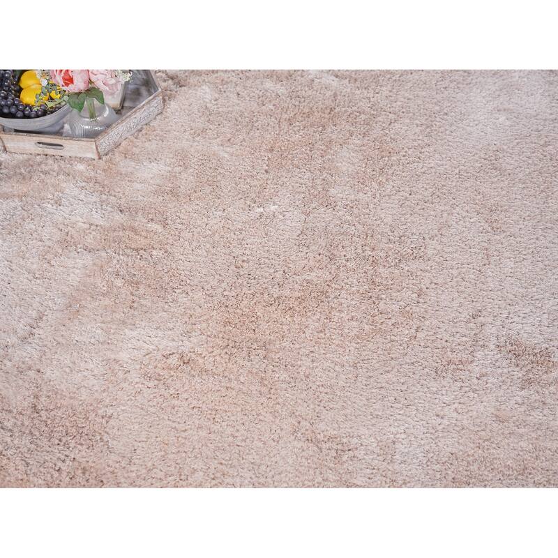 Exquisite Rugs Sumo Shag Handmade Handloomed Polyester/Microfiber Pink Area Rug