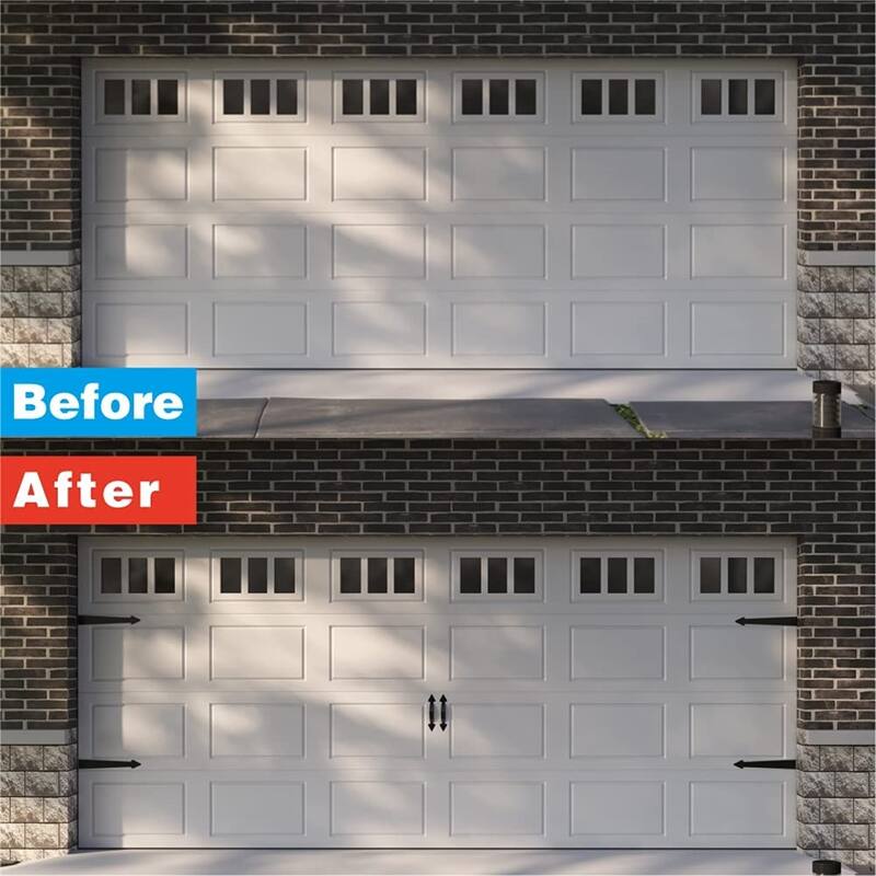 WINSOON Garage Door Magnetic Decorative Hardware Couch House 6 Pieces, Black Finish, Arrow Style