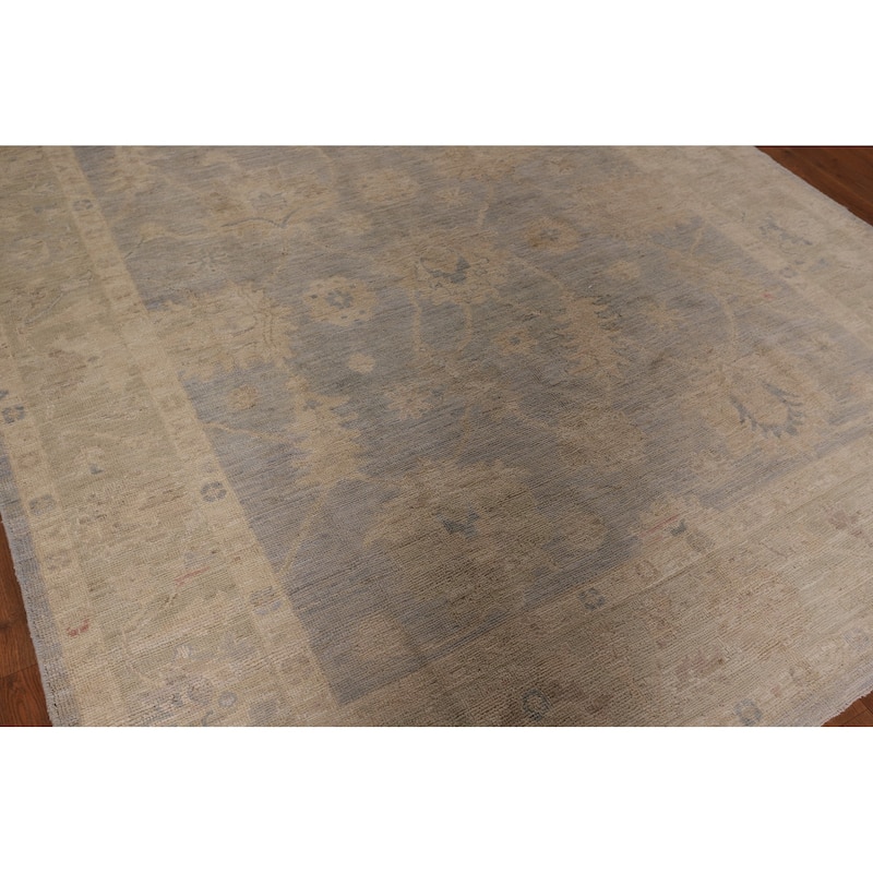 Earth Tone Oushak Vegetable Dye Area Rug Hand-Knotted Wool Carpet - 6'9" x 8'3"