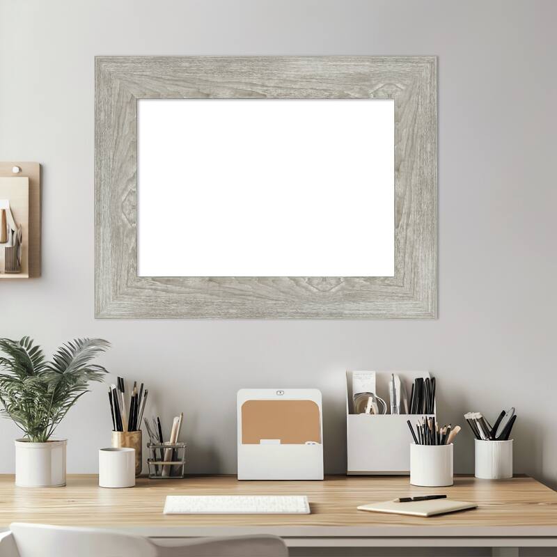 Amanti Art Dove Greywash Framed Dry Erase Magnetic Board
