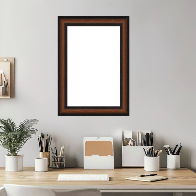 Amanti Art Yale Walnut Framed Dry Erase Magnetic Board