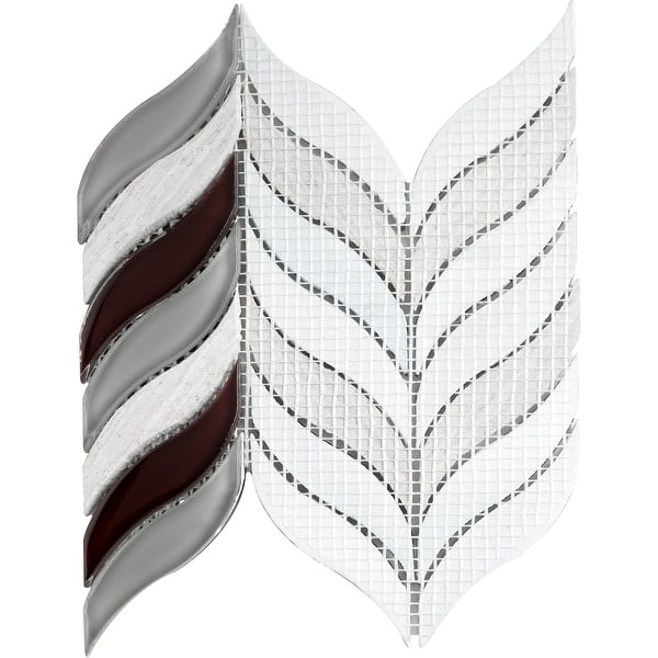 Shop Tilegen Leaf Random Sized Marble Mix Glass Mosaic Tile In