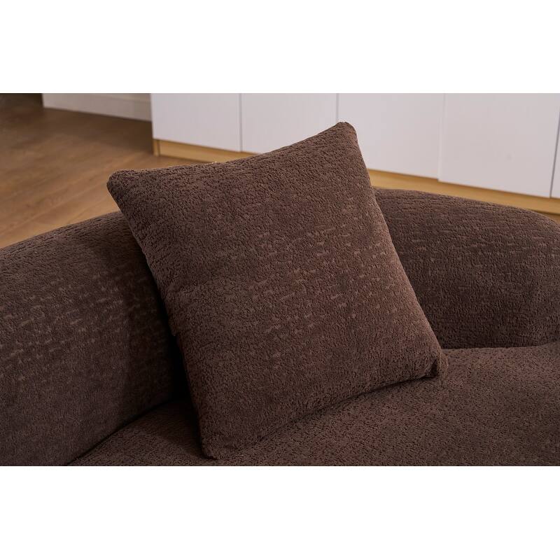 Single S-Curved Chenille Sofa Chair, No Assembly
