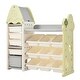 preview thumbnail 2 of 26, Multi-Functional Kids Toy Storage Organizer Furniture Set with Bins and Bookshelf - 72.8”L x 17.3”W x 43.3”H