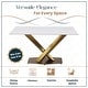 preview thumbnail 35 of 75, Voren Modern Rectangular Dining Table, Sintered Stone/Tempered Glass Top & Stainless Steel Gold Finish Pedestal Base