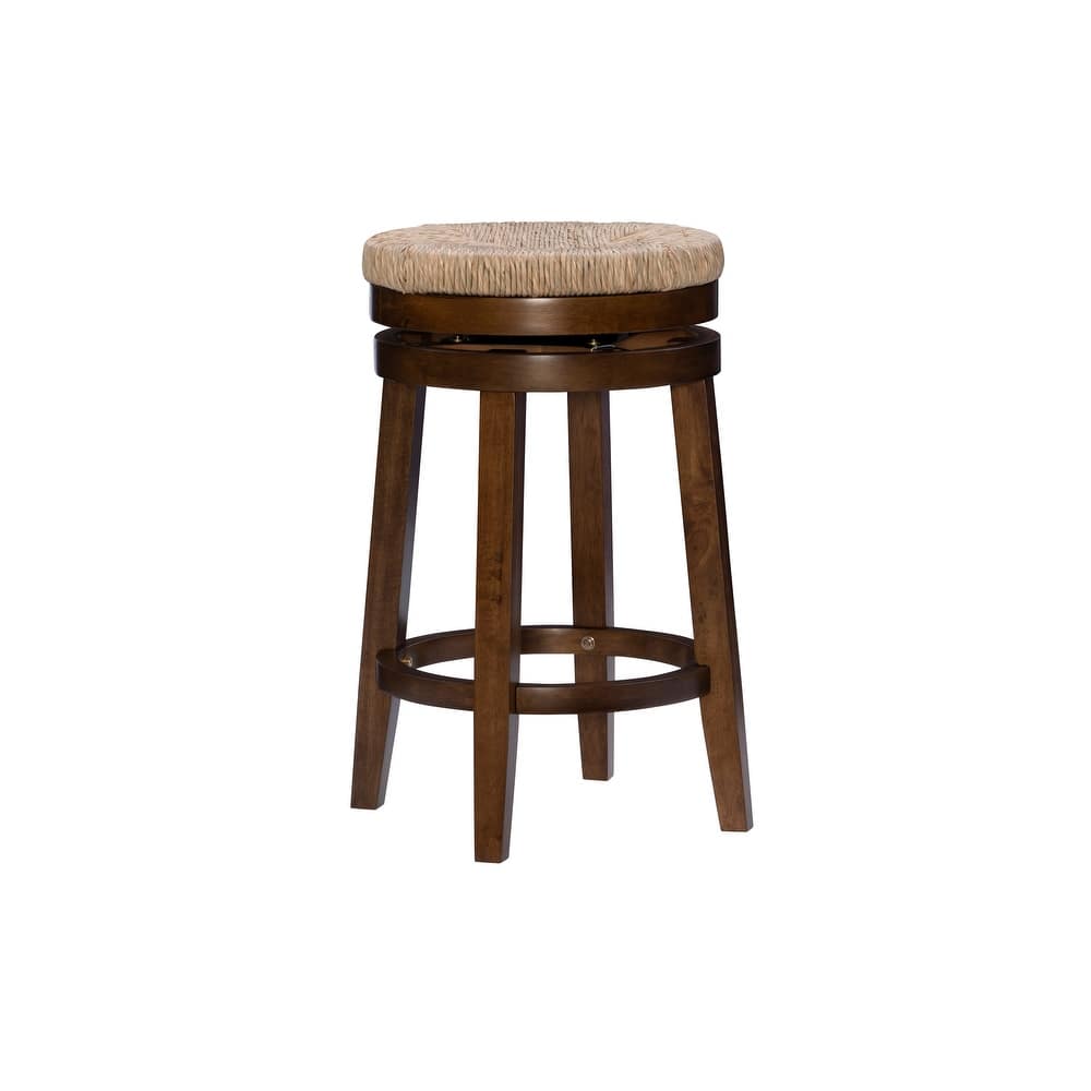 Maya Backless Swivel Counter Stool with Seagrass Seat