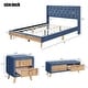 preview thumbnail 35 of 56, 4 Pcs Bedroom Sets Platform Bed with 2 Nightstands and Storage