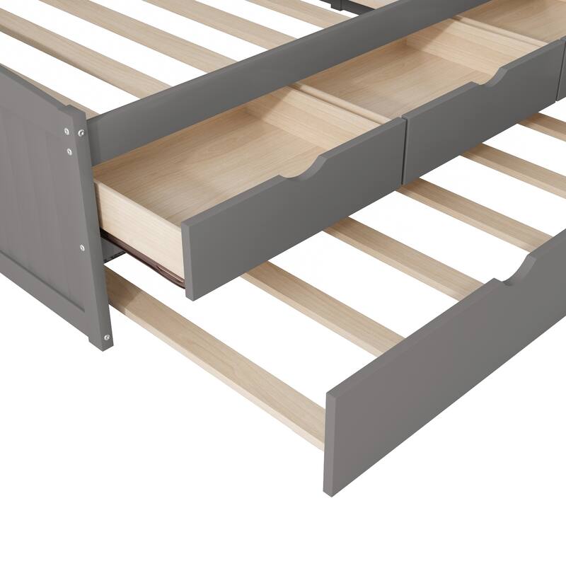 Twin Size Wooden Captain Bed