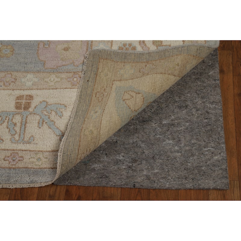 Hand Knotted Oriental 100% Wool Carpet Transitional All-Over Greys & Charcoal Oushak Area Rug - 12' 0'' X 9' 2''
