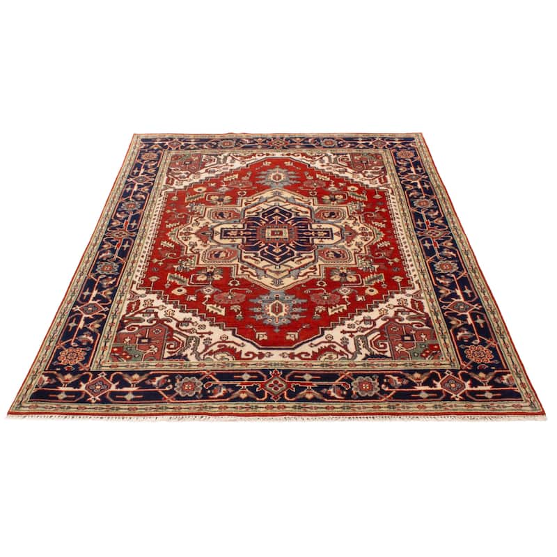 ECARPETGALLERY Hand-knotted Serapi Heritage Dark Copper Wool Rug - 7'9 x 10'2
