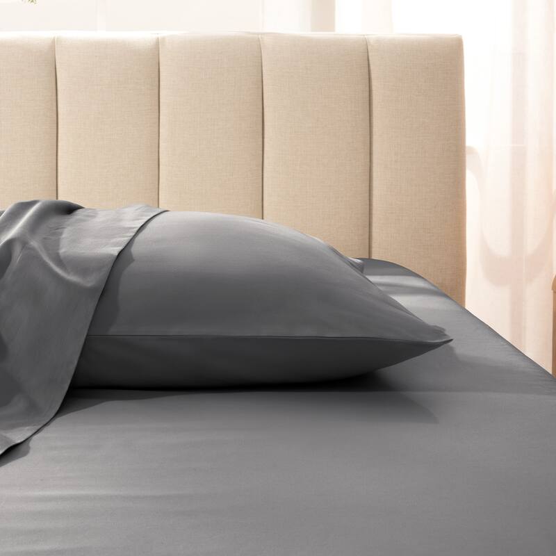 Bare Home Organic Cotton Pillowcase Set - Silky Smooth Sateen Weave