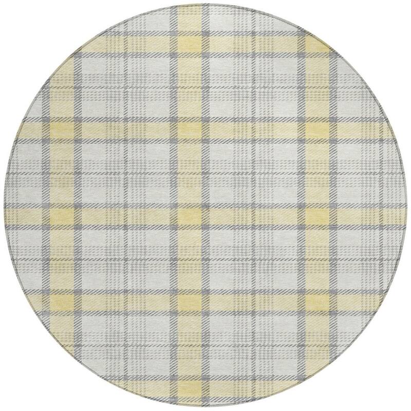 HomeRoots Plaid Transitional Rectangle Outdoor Rug
