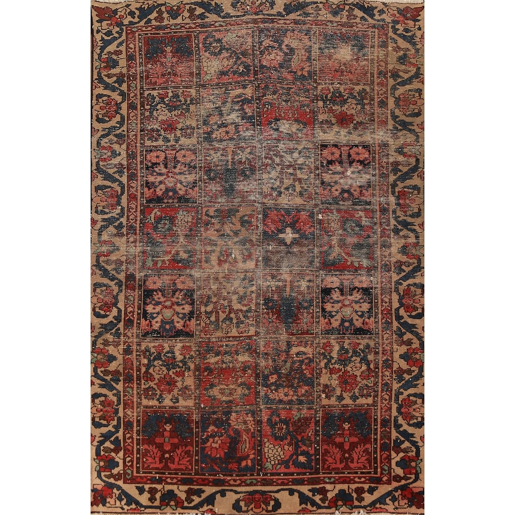 Garden Design Bakhtiari Persian Rug Handmade Wool Carpet - 4'5" x 7'0"