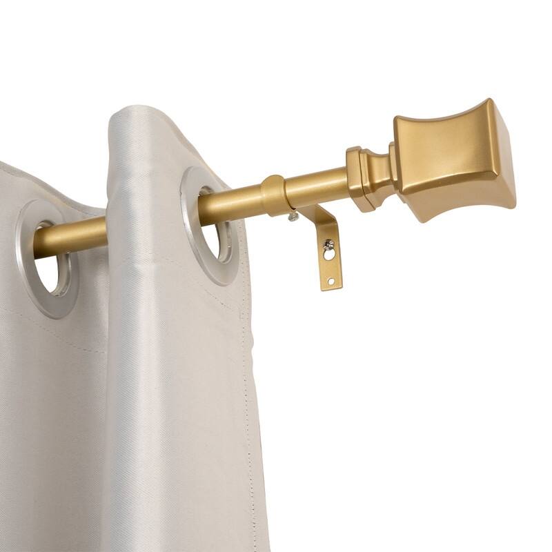UTOPIA ALLEY Wall Mounted 3/4 Inch Curtain Rod - Curtain Rods For Windows, Adjustable Drapery Rods - 28-48 - Gold