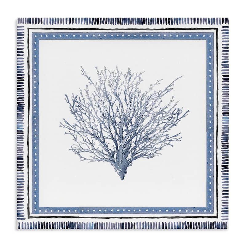 Stupell Bordered Oceanic Coral Canvas Wall Art Design By Lanie Loreth - 30 x 30