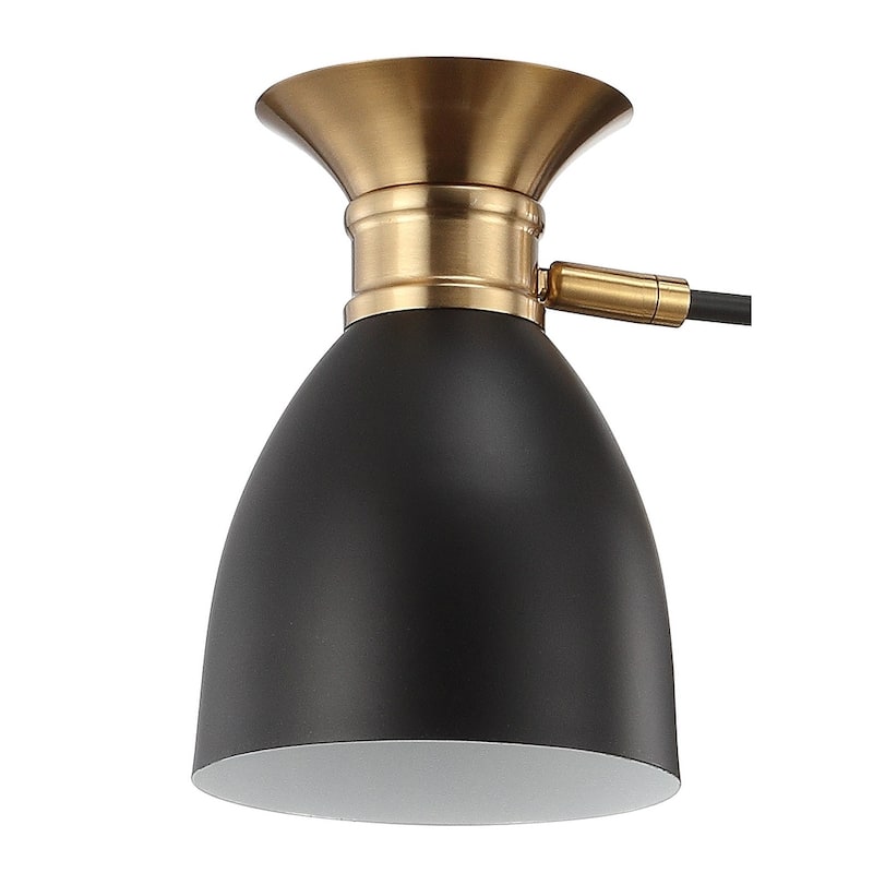 Edison 20" 3-Light Metal LED Chandelier, Black/Brass Gold by JONATHAN Y