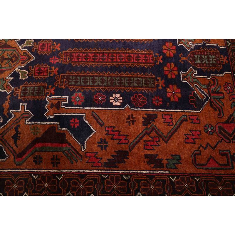 ECARPETGALLERY Hand-knotted Teimani Brown, Dark Navy Wool Rug - 3'9 x 7'0