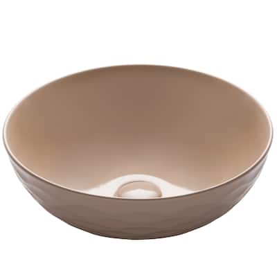 KRAUS Viva 16 1/2 inch Round Porcelain Ceramic Vessel Bathroom Sink