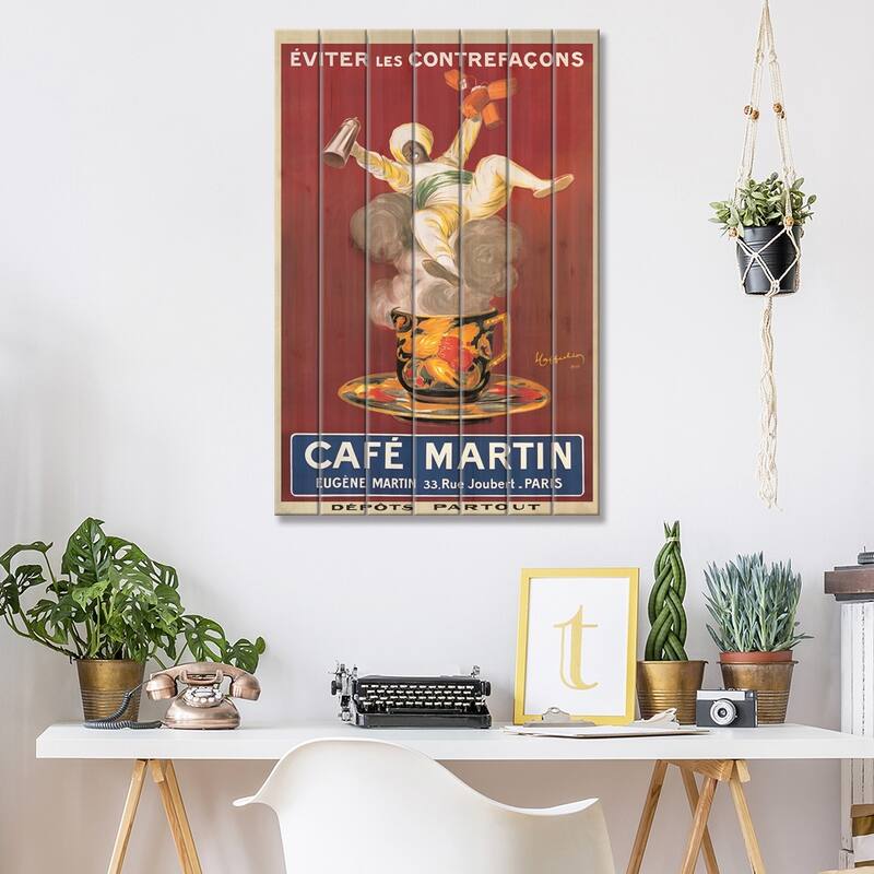 Cafe Martin, 1921 Print On Wood by Leonetto Cappiello - Multi-Color