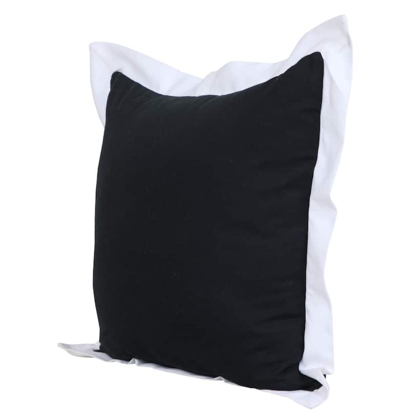 HomeRoots 20" X 20" Black And White 100% Cotton Geometric Zippered Pillow