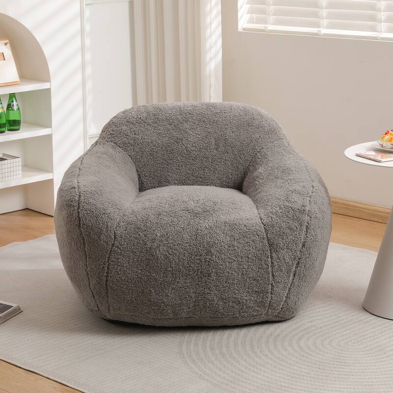 Side Chair Upholstered Chair Leisure Chair Reading Chair Light Gray Reading Chair Bean Bag Couch with Armrest - Light Gray