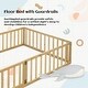 preview thumbnail 31 of 31, Full Size Floor Bed for Children, Sturdy Wood Montessori Bed Frame with Fence & Door