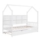preview thumbnail 8 of 54, Wooden Twin Size House Bed with Trundle,Kids Bed with Shelf