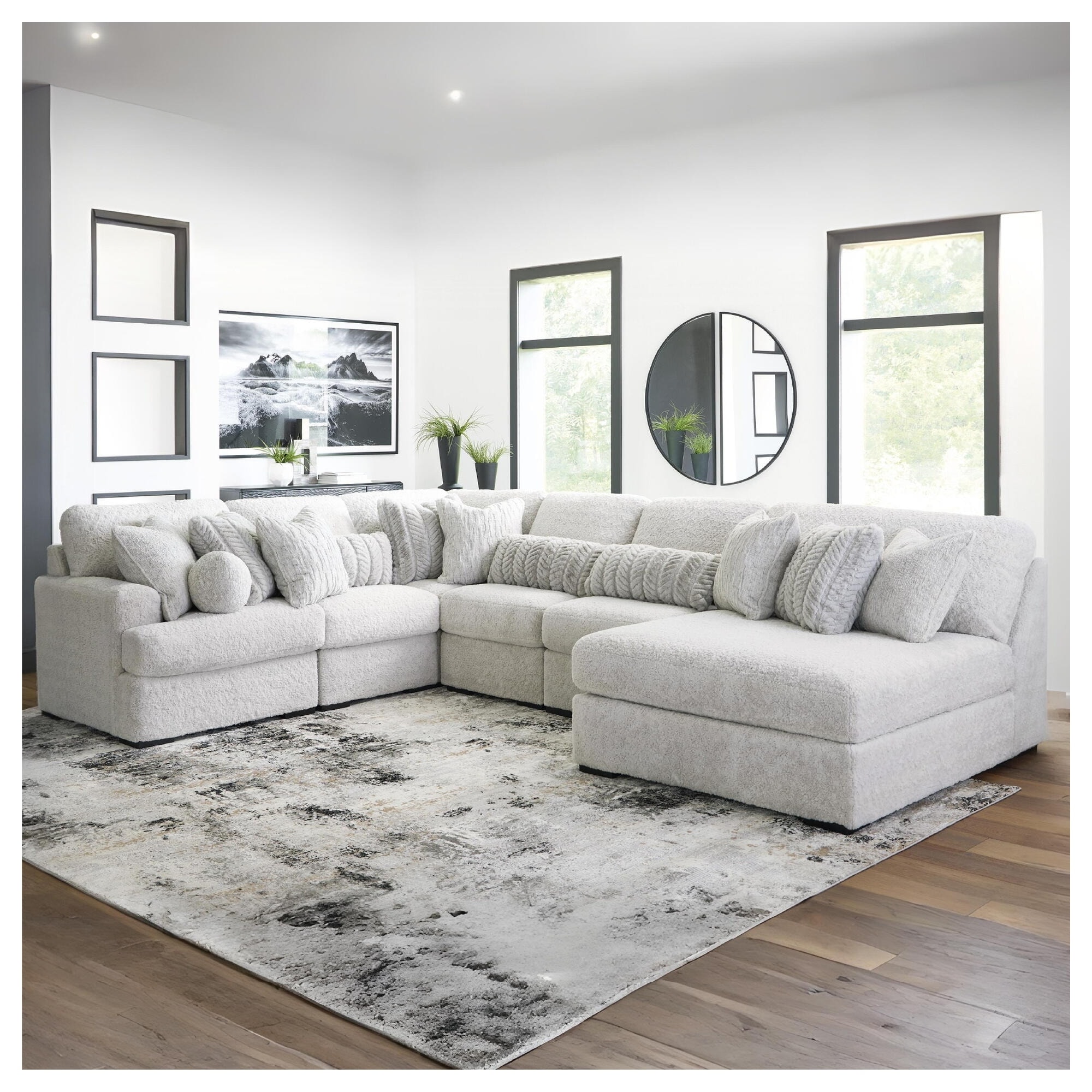 Signature Design by Ashley Snodoodle 6-piece Sectional with Chaise - 156" W x 113" D x 40" H