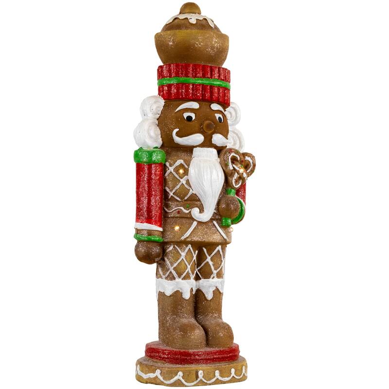 LED Lighted Gingerbread Nutcracker Christmas Figurine - 25.5"