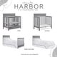 preview thumbnail 6 of 5, Dream On Harbor 4-in-1 Convertible Mini Crib Steel Grey