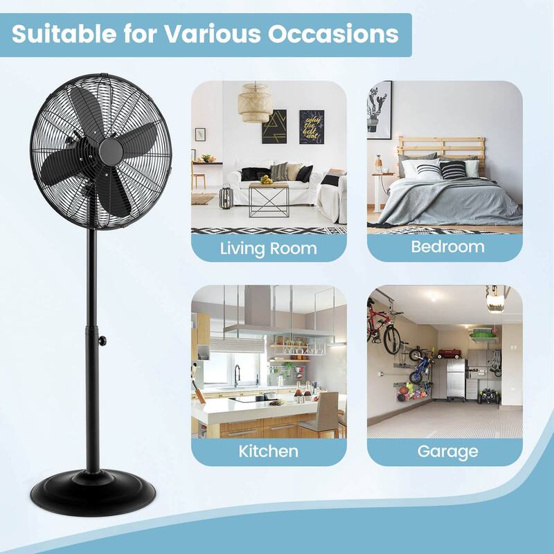 Costway 16" Standing Pedestal Fan with 3 Speed Settings Carrying - See Details