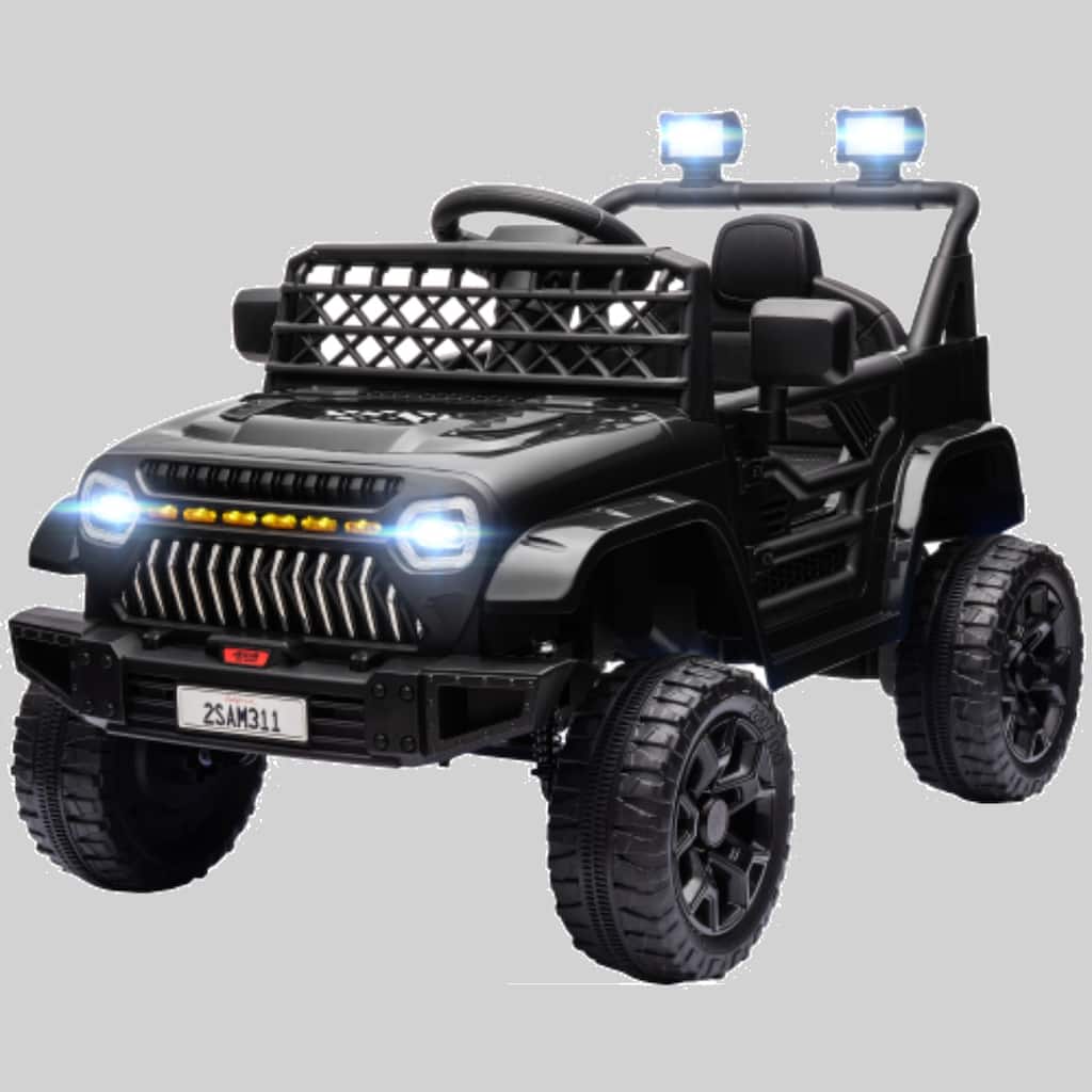Battery Powered 12V Kids Ride on Truck with Remote Control, 3 Speeds, LED Headlights, Suspension Wheels, Music & Horn