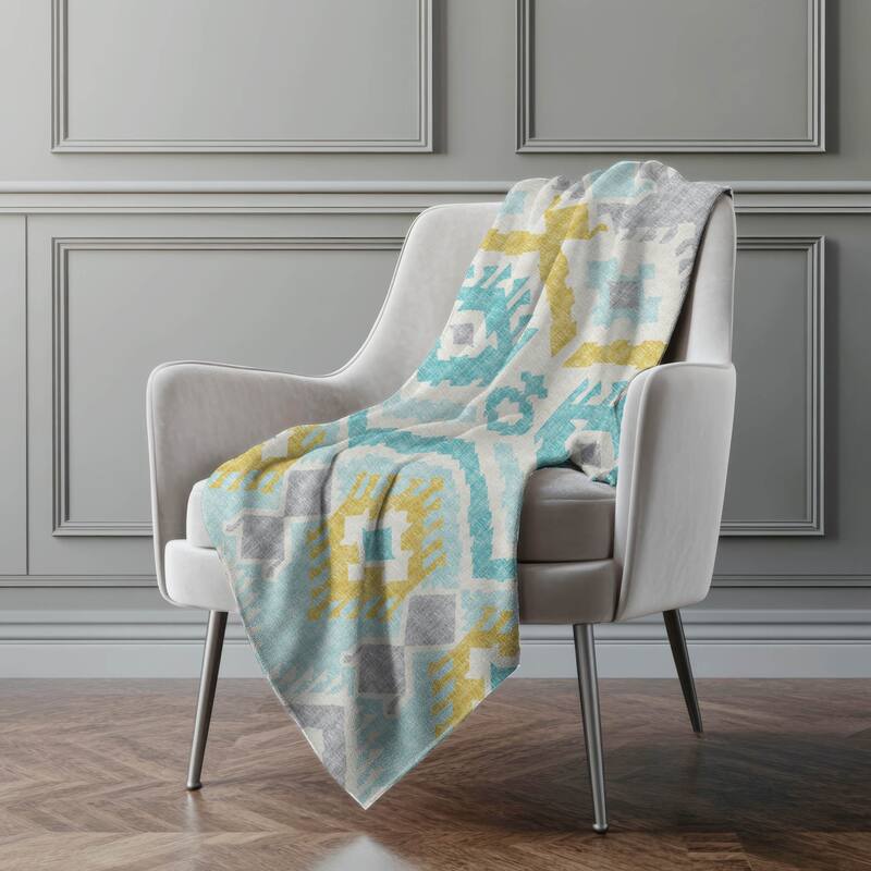 Premium Machine Washable ASB108 Sherpa Boho Global Throw Blanket