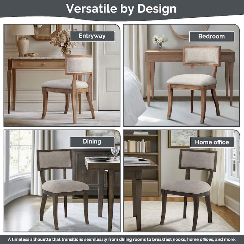 Madison Park Signature Marie Upholstered Split-Back Dining Chairs with Curved Wood Frame (Set of 2)