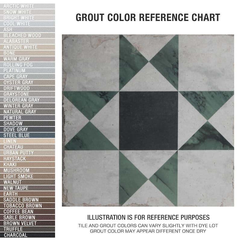 Merola Tile Renaissance Deco Emerald Cross 7-7/8" x 7-7/8" Porcelain Floor and Wall Tile
