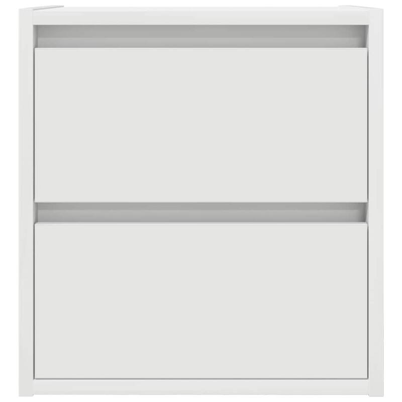 vidaXL Wall-mounted Bedside Cabinet Set of 2 White Engineered wood