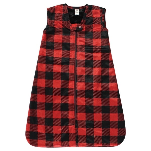 slide 1 of 1, Hudson Baby Plush Faux Fur Sleeping Bag, Wearable Blanket, Buffalo Plaid 0-6 Months - Buffalo Plaid