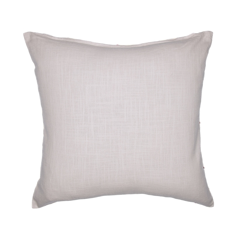 Handwoven Checkered Square Throw Pillow Cover - 20" - White and Pink