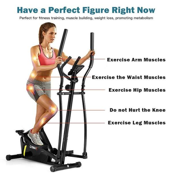 Shop Gymax Magnetic Elliptical Machine Trainer Smooth Quiet Driven