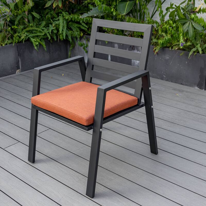 Chelsea 5-Piece Aluminum Outdoor Dining Set 48 in. Round Table and 4 Dining Armchair w/ Cushions